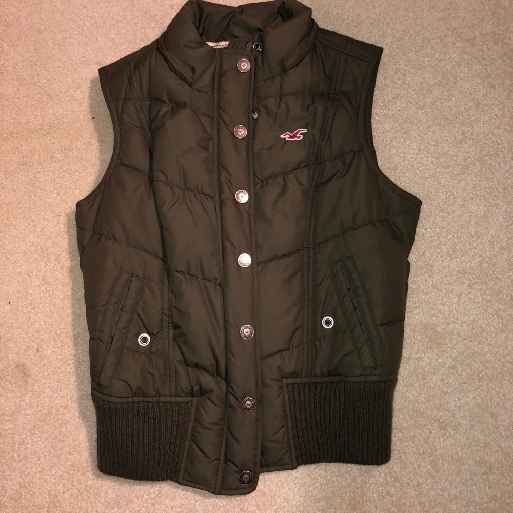 Army green down vest